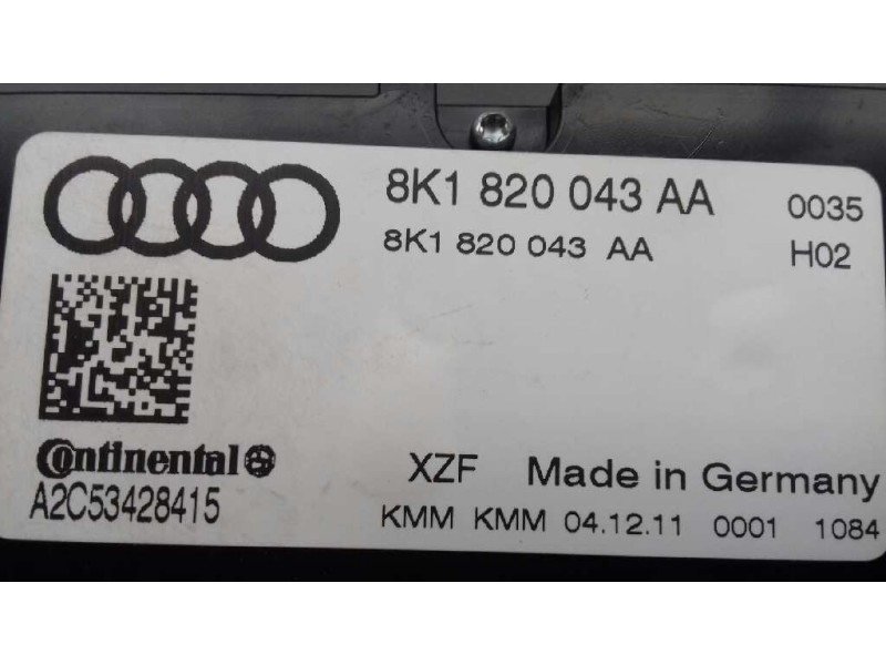Recambio de mando climatizador para audi a4 ber. (b8) básico referencia OEM IAM 8K1820043AA A2C53428415 CONTINENTAL