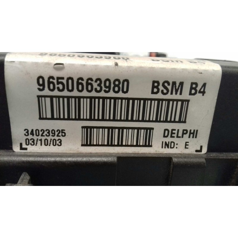 Recambio de caja reles / fusibles para peugeot 307 cc (s1) 2.0 referencia OEM IAM 9650663980 BSM B4 DELPHI
