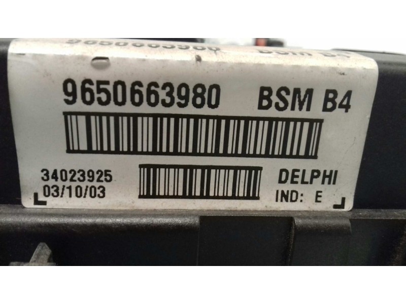 Recambio de caja reles / fusibles para peugeot 307 cc (s1) 2.0 referencia OEM IAM 9650663980 BSM B4 DELPHI