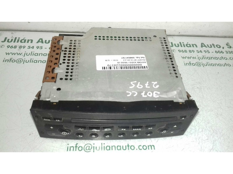 Recambio de sistema audio / radio cd para peugeot 307 cc (s1) 2.0 referencia OEM IAM 96489417XT VD0RD301 
