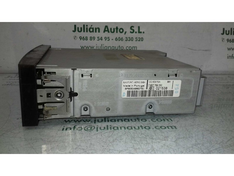Recambio de sistema audio / radio cd para peugeot 307 cc (s1) 2.0 referencia OEM IAM 7607769050 BP905049662750 BLAUPUNKT