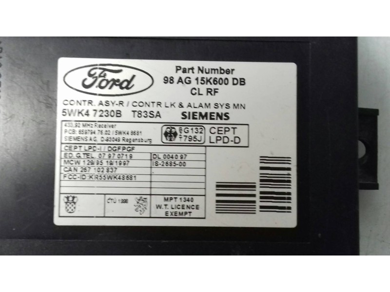 Recambio de modulo confort para ford focus berlina (cak) trend referencia OEM IAM 98AG15K600DB 5WK47230B SIEMENS