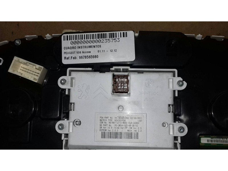 Recambio de cuadro instrumentos para peugeot 508 access referencia OEM IAM 9678565980 5550030702 9800420280
