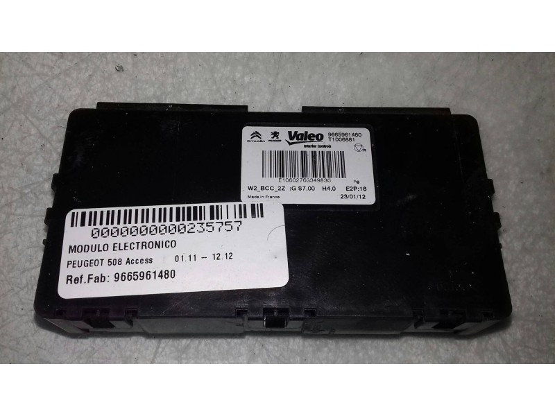Recambio de modulo electronico para peugeot 508 access referencia OEM IAM 9665961480 T1006881 VALEO