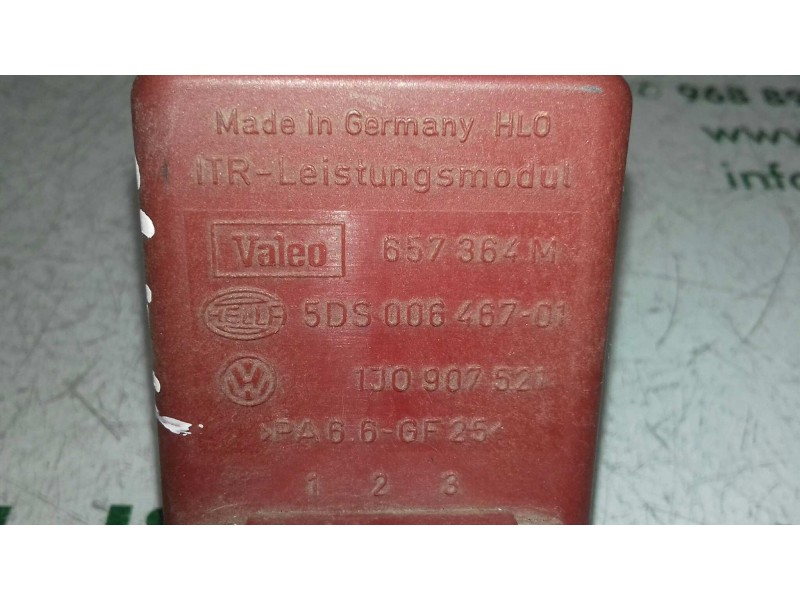 Recambio de resistencia calefaccion para seat toledo (1m2) signo referencia OEM IAM 1J0907521 657364M 5DS00646701