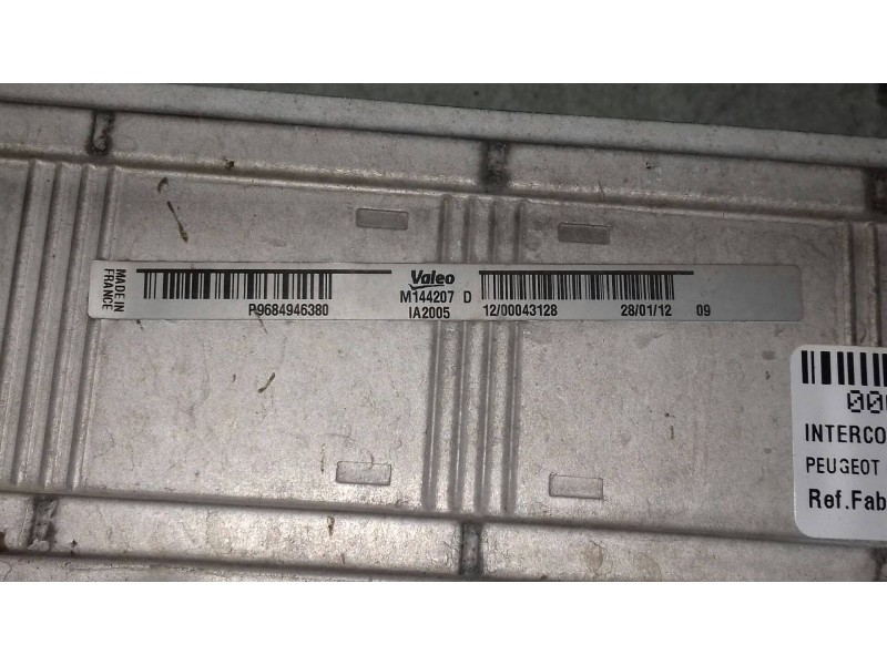 Recambio de intercooler para peugeot 508 access referencia OEM IAM 9684946380  VALEO