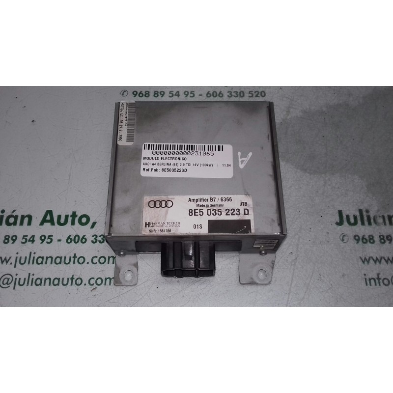 Recambio de modulo electronico para audi a4 berlina (8e) 2.0 tdi 16v (103kw) referencia OEM IAM 8E5035223D 8E5035223 