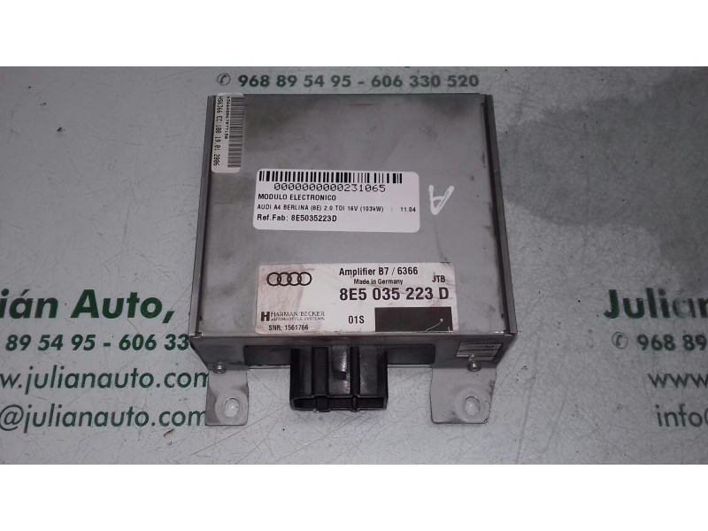 Recambio de modulo electronico para audi a4 berlina (8e) 2.0 tdi 16v (103kw) referencia OEM IAM 8E5035223D 8E5035223 