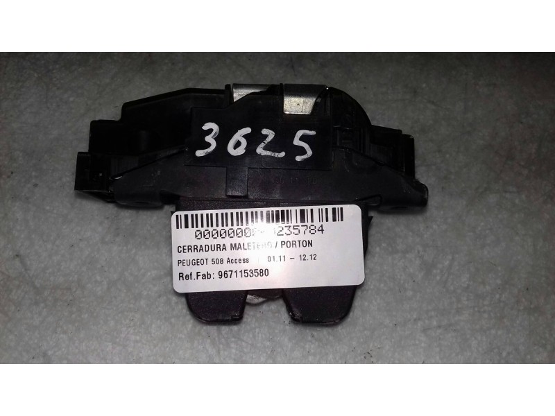 Recambio de cerradura maletero / porton para peugeot 508 access referencia OEM IAM 9671153580  CONECTOR 3 PINES