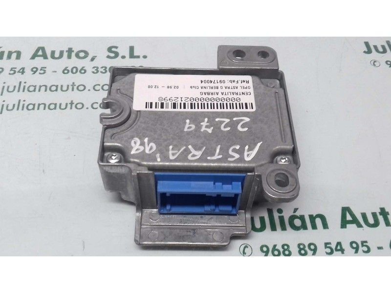 Recambio de centralita airbag para opel astra g berlina club referencia OEM IAM 09174004 5WK42876 1923594