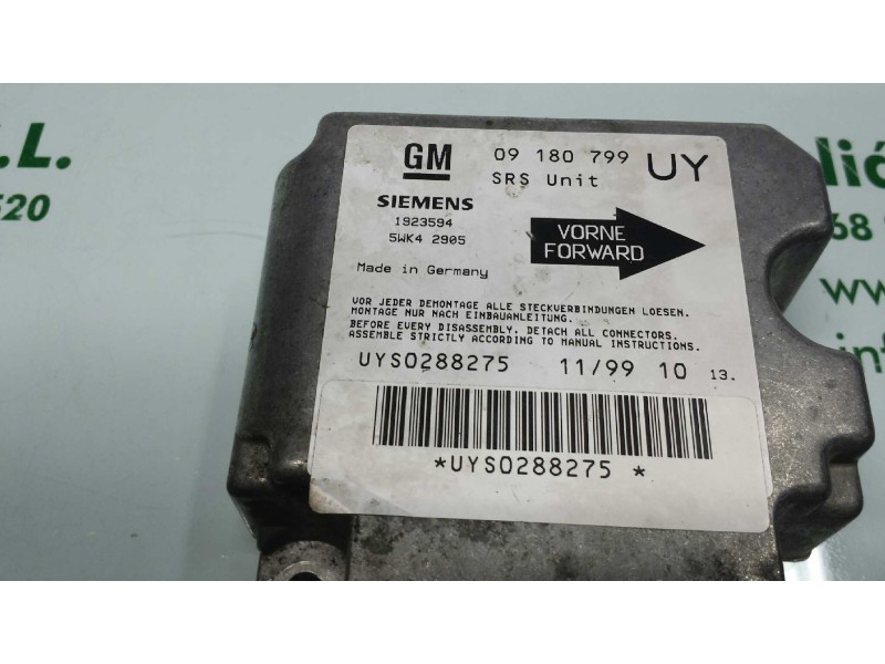Recambio de centralita airbag para opel astra g berlina comfort referencia OEM IAM 09180799UY 5WK42905 1923584