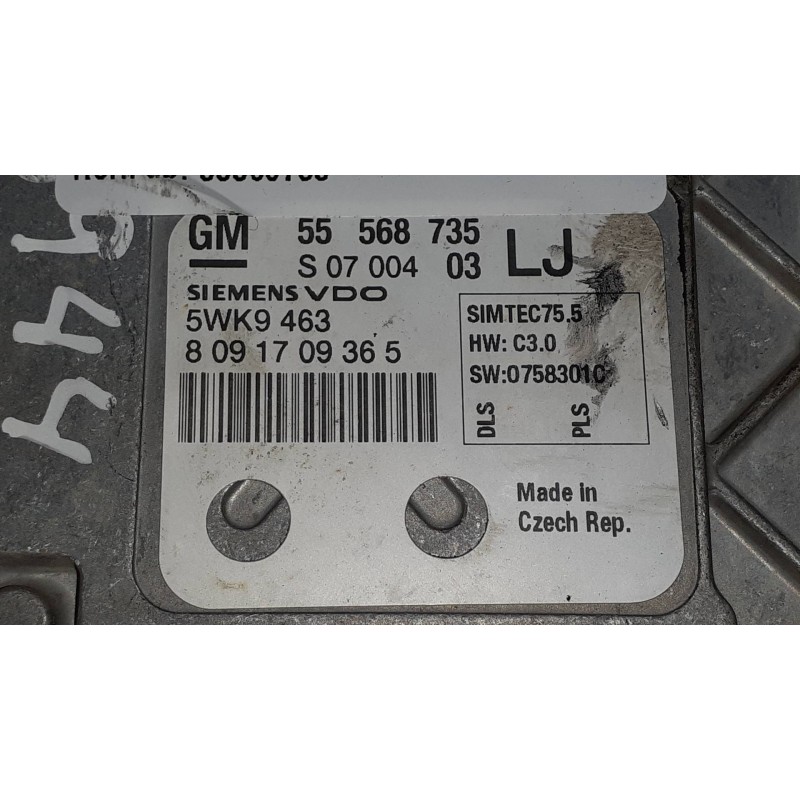 Recambio de centralita motor uce para opel astra h ber. cosmo referencia OEM IAM 55568735 5WK9463 SIEMENS VDO