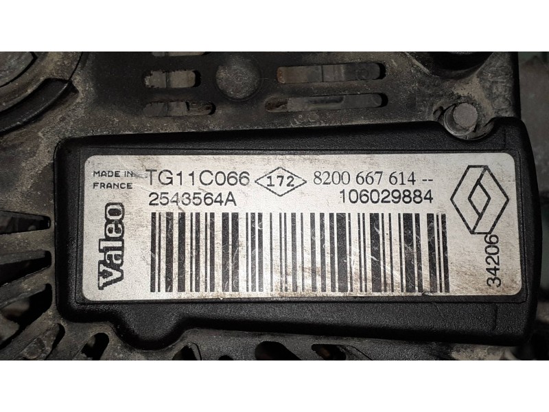 Recambio de alternador para renault megane ii berlina 5p authentique referencia OEM IAM 8200667614 VALEO 