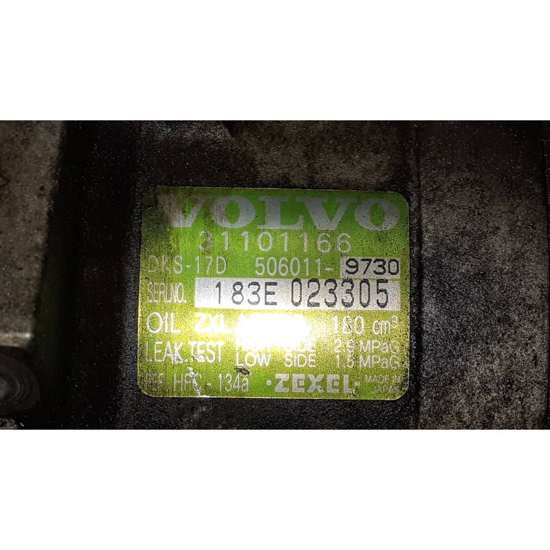 Recambio de compresor aire acondicionado para volvo s60 berlina 2.4 d referencia OEM IAM 31101166 5060119730 8708581
