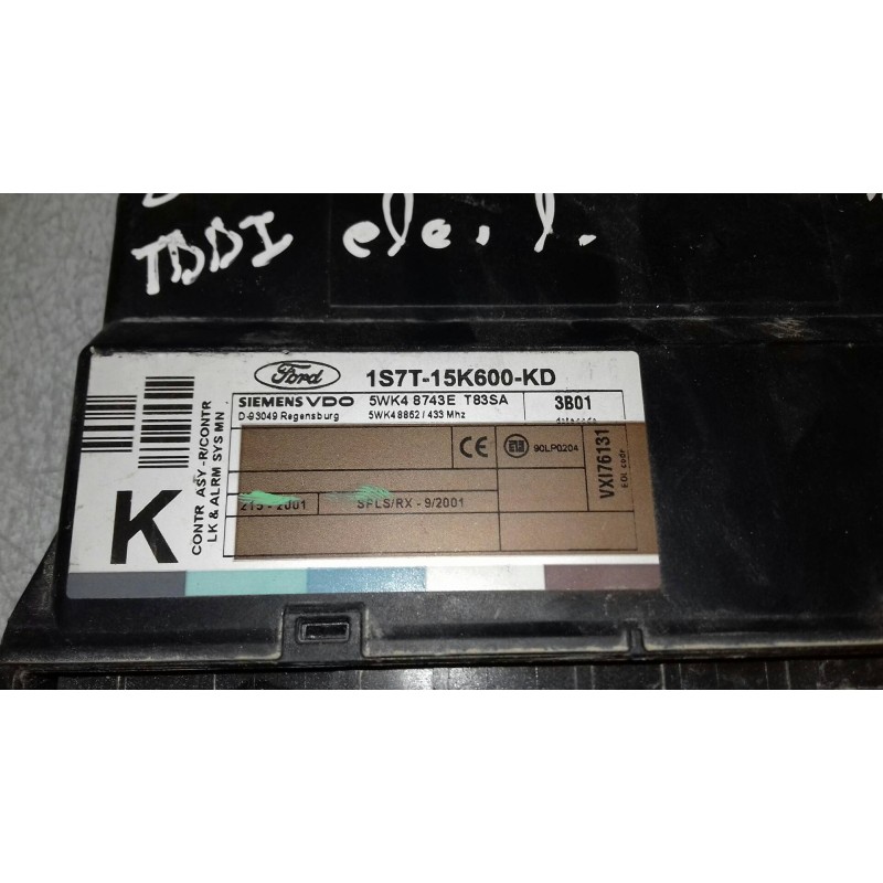 Recambio de centralita check control para ford mondeo berlina (ge) ambiente referencia OEM IAM 1S7T15K600KD 5WK48743E SIEMENS VD