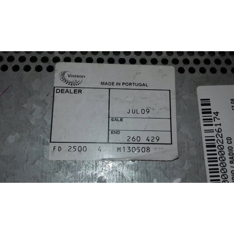 Recambio de sistema audio / radio cd para ford fiesta (cbk) ambiente referencia OEM IAM 10R020474  CODE RADIO 4744