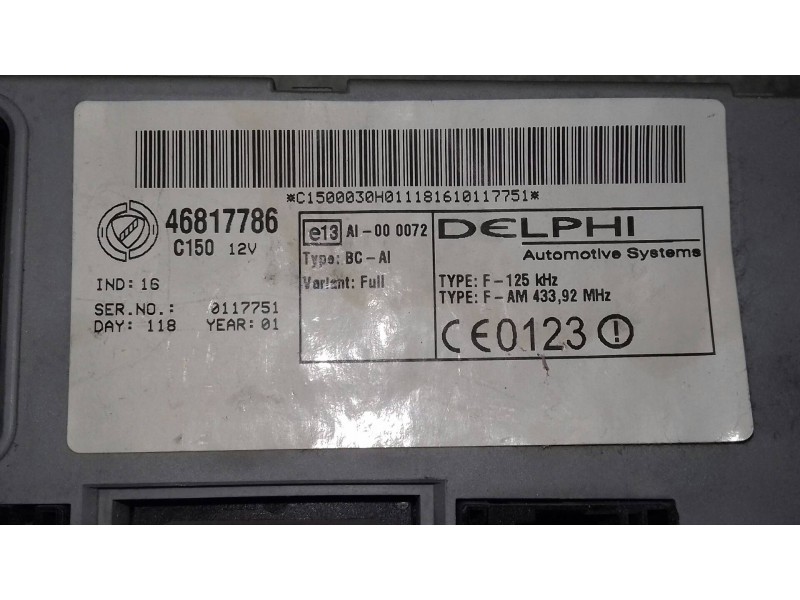 Recambio de modulo electronico para alfa romeo 147 (190) 1.9 jtd distinctive referencia OEM IAM 46817786  DELPHI