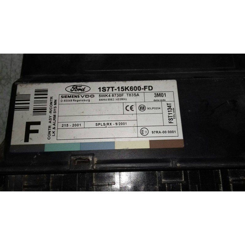 Recambio de centralita check control para ford focus berlina (cak) ambiente referencia OEM IAM 1S7T15K600FD 5WK48730F SIEMENS VD Recambio de centralita check control para ford focus berlina (cak) ambiente referencia OEM IAM 1S7T15K600FD 5WK48730F SIEMENS VD
