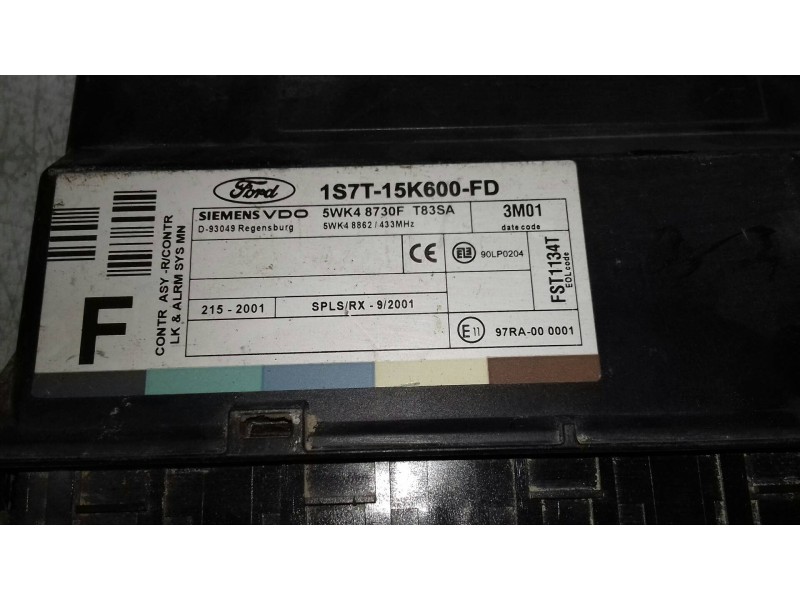 Recambio de centralita check control para ford focus berlina (cak) ambiente referencia OEM IAM 1S7T15K600FD 5WK48730F SIEMENS VD Recambio de centralita check control para ford focus berlina (cak) ambiente referencia OEM IAM 1S7T15K600FD 5WK48730F SIEMENS VD