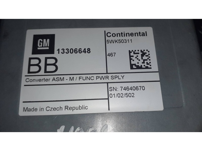 Recambio de modulo electronico para opel mokka x design line start/stop referencia OEM IAM 13306648 GPS 5WK50311