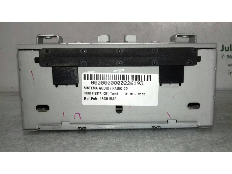 Recambio de sistema audio / radio cd para ford fiesta (cb1) trend referencia OEM IAM 18C815AF E1110R035512 