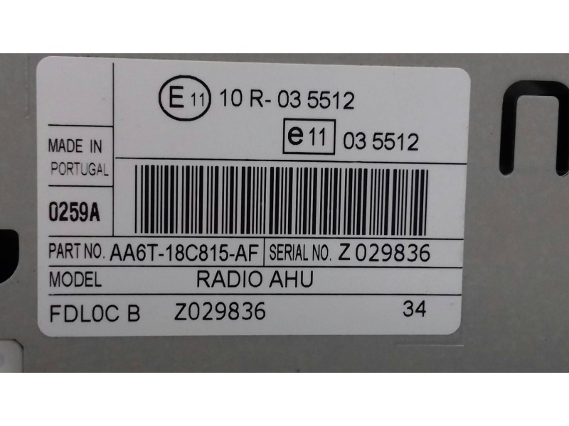 Recambio de sistema audio / radio cd para ford fiesta (cb1) trend referencia OEM IAM 18C815AF E1110R035512 