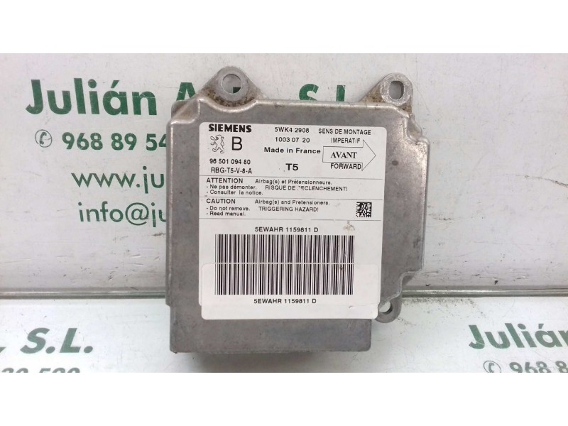 Recambio de centralita airbag para peugeot 307 (s1) xn referencia OEM IAM 9650109480 5WK42908 SIEMENS