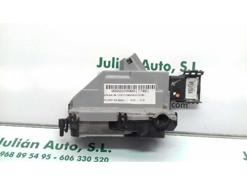 Recambio de cerradura puerta trasera derecha para peugeot 308 confort referencia OEM IAM 567164 A01521 6 PINES