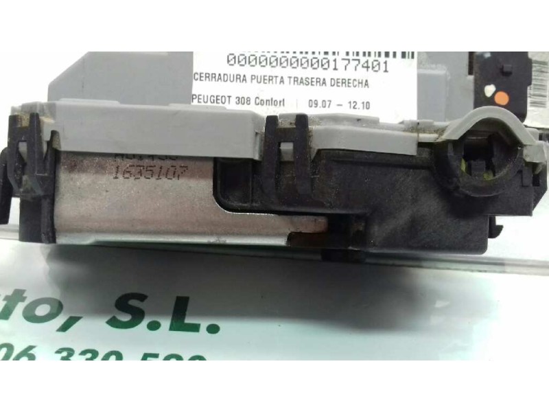 Recambio de cerradura puerta trasera derecha para peugeot 308 confort referencia OEM IAM 567164 A01521 6 PINES