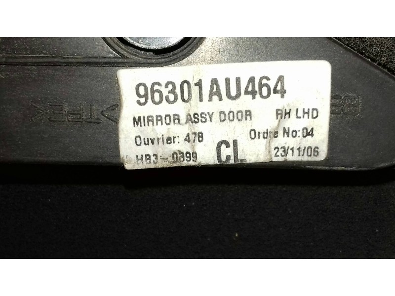 Recambio de retrovisor derecho para nissan primera berlina (p12) visia referencia OEM IAM 96301AU464  ELECTRICO