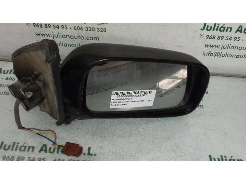 Recambio de retrovisor derecho para nissan almera (n15) competence (1998) referencia OEM IAM A06RH A06RH4D ELECTRICO