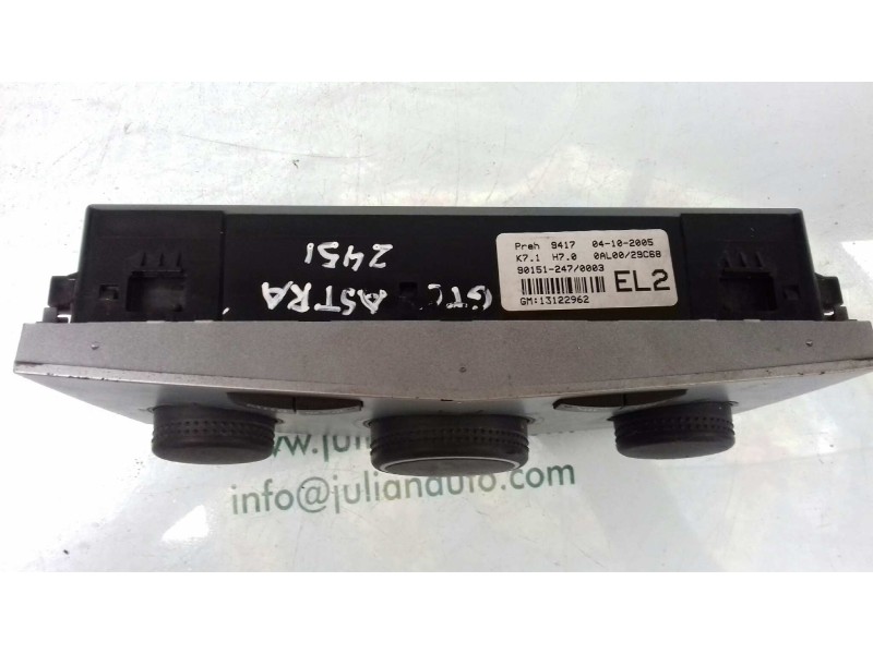 Recambio de mando climatizador para opel astra gtc enjoy referencia OEM IAM 13122962 90151247 