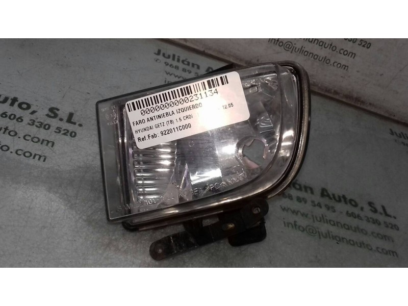 Recambio de faro antiniebla izquierdo para hyundai getz (tb) 1.5 crdi referencia OEM IAM 922011C000  SIN PORTALAMPARAS