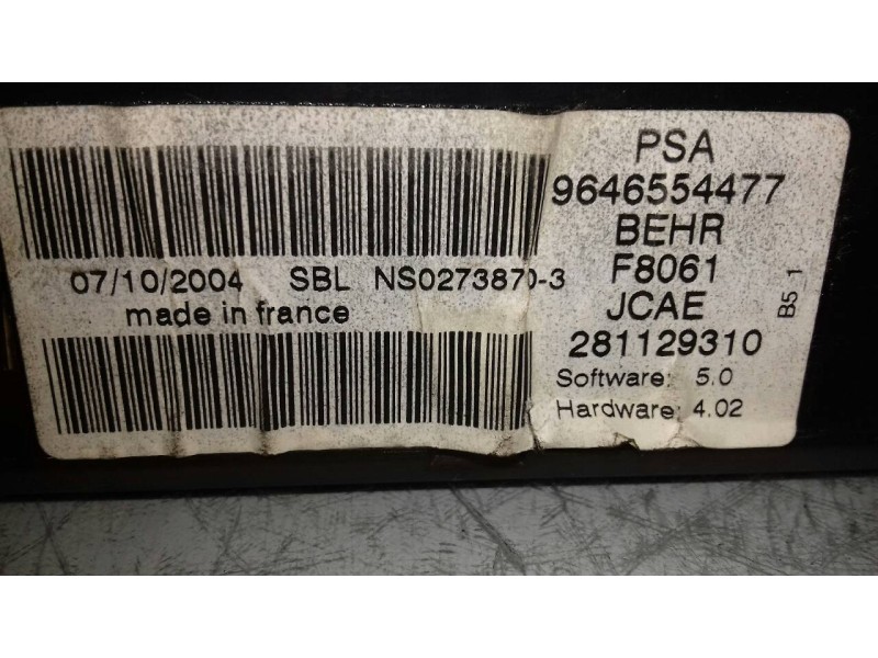 Recambio de mando climatizador para citroen c4 berlina vtr plus referencia OEM IAM 9646554477 281129310 