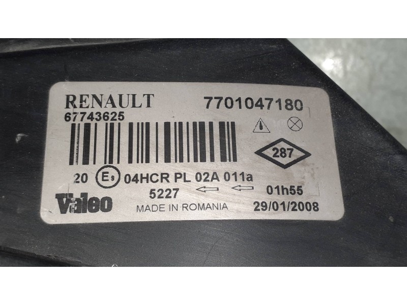Recambio de faro derecho para renault megane i classic (la0) 1.9 dti alize referencia OEM IAM 7701047180  VALEO