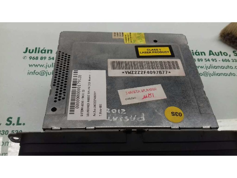 Recambio de sistema audio / radio cd para volkswagen passat variant (3c5) advance referencia OEM IAM VWZ2Z2F4097877 184380910110