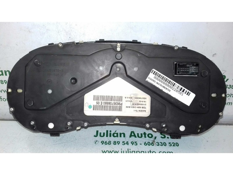 Recambio de cuadro instrumentos para peugeot 307 (s1) xr referencia OEM IAM 9636708880E 21655303 8 X5 SAGEM