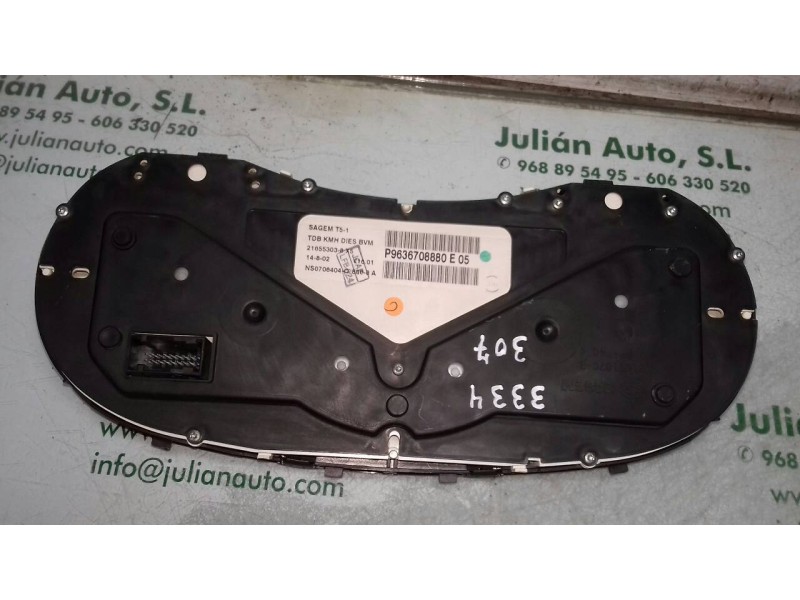 Recambio de cuadro instrumentos para peugeot 307 (s1) xs referencia OEM IAM P9636708880E 216518703 SAGEM