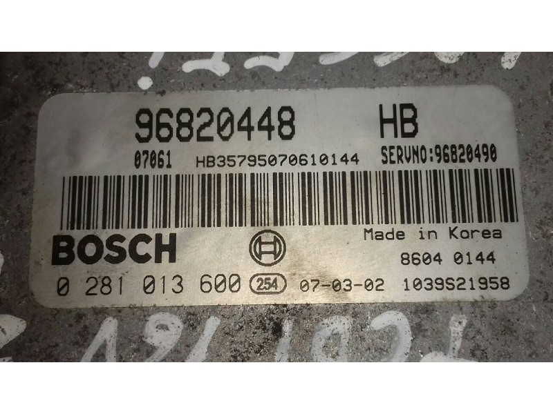 Recambio de centralita motor uce para chevrolet lacetti cdx referencia OEM IAM 96820448 0281013600 BOSCH