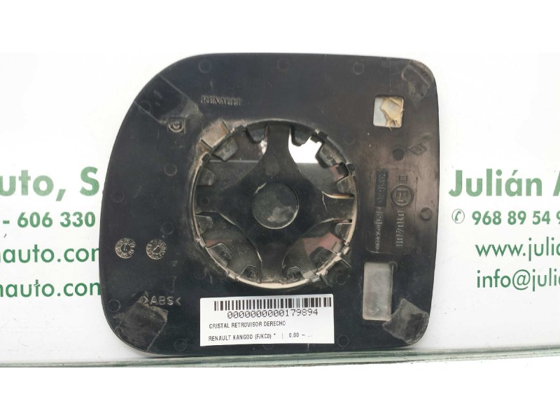 Recambio de cristal retrovisor derecho para renault kangoo (f/kc0) alize referencia OEM IAM 201636 010400  Recambio de cristal retrovisor derecho para renault kangoo (f/kc0) alize referencia OEM IAM 201636 010400