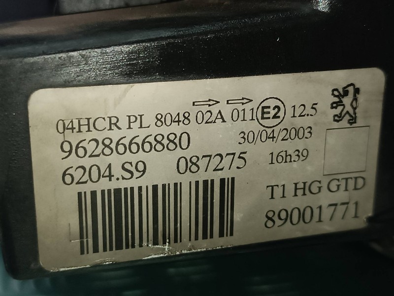 Recambio de faro izquierdo para peugeot 206 berlina xs-line referencia OEM IAM 9628666880 89001771 