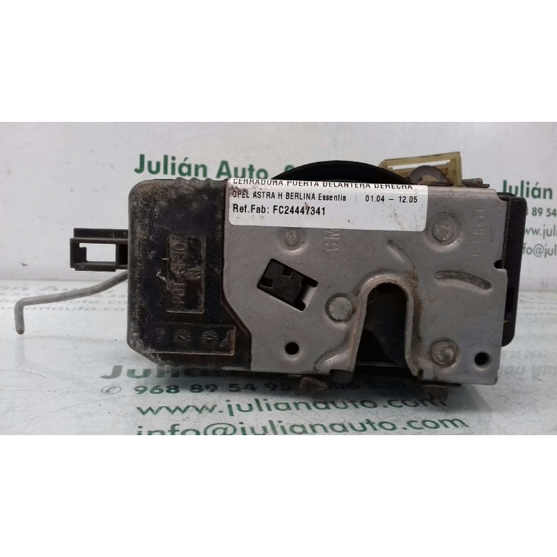 Recambio de cerradura puerta delantera derecha para opel astra h berlina essentia referencia OEM IAM FC24447341  3 + 2 PINES