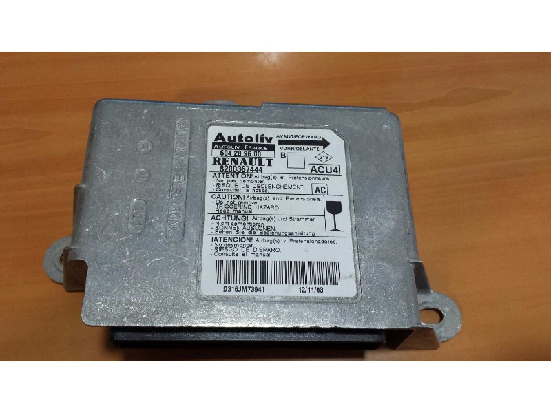 Recambio de centralita airbag para renault megane ii classic berlina confort authentique referencia OEM IAM 604289600 8200367444