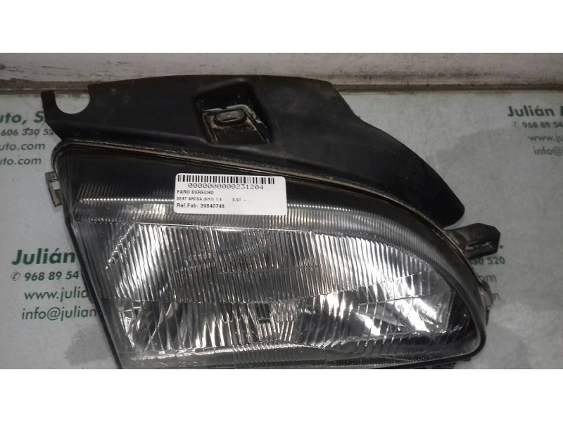 Recambio de faro derecho para seat arosa (6h1) 1.4 referencia OEM IAM 39840748  