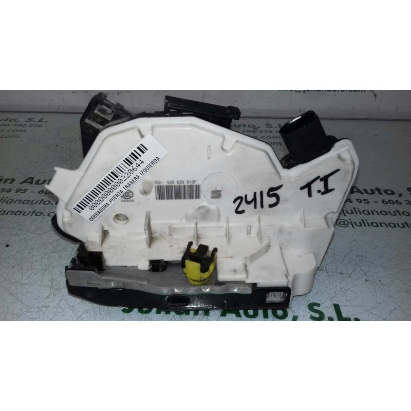 Recambio de cerradura puerta trasera izquierda para seat ibiza (6p1) reference referencia OEM IAM 6J0839015F 3+3 PINES NEGRO