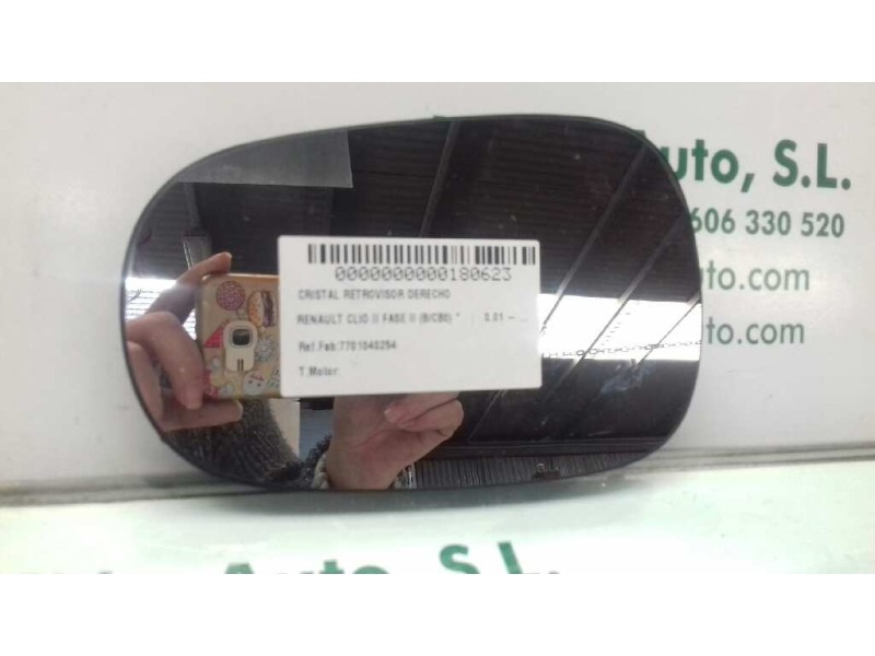 Recambio de cristal retrovisor derecho para renault clio ii fase ii (b/cb0) referencia OEM IAM 7701040254  