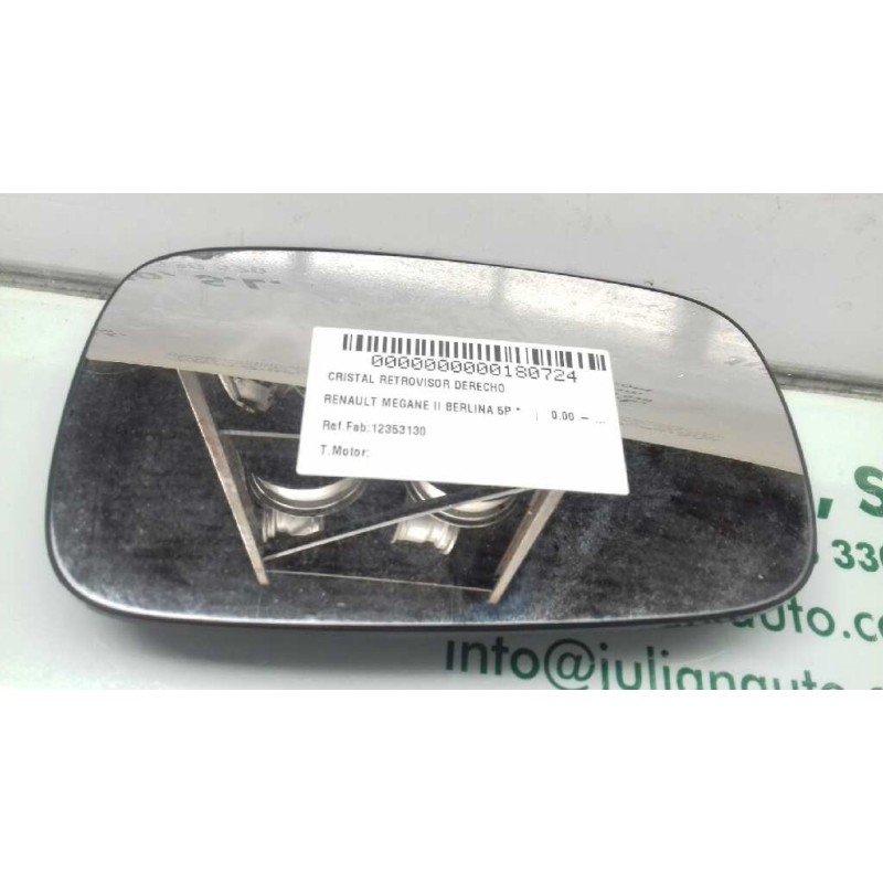 Recambio de cristal retrovisor derecho para renault megane ii classic berlina referencia OEM IAM 12353130  TERMICO