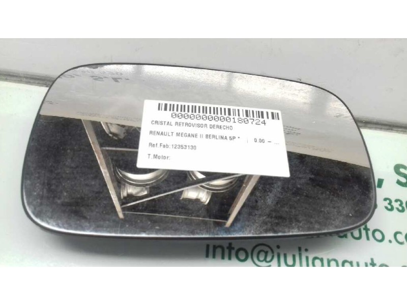 Recambio de cristal retrovisor derecho para renault megane ii classic berlina referencia OEM IAM 12353130  TERMICO