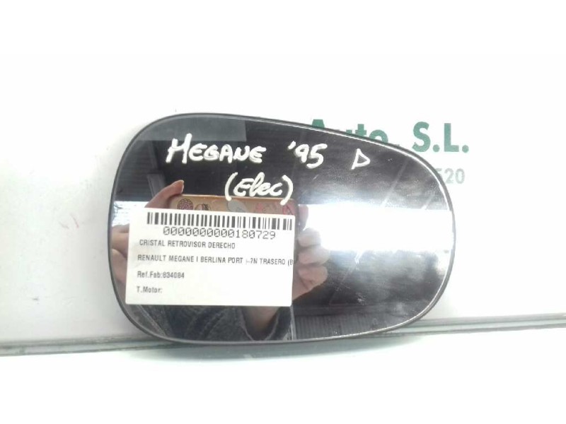 Recambio de cristal retrovisor derecho para renault megane i berlina hatchback (ba0) referencia OEM IAM 834084  TERMICO