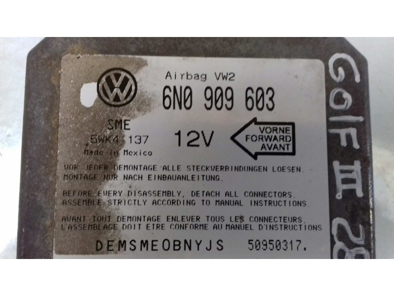 Recambio de centralita airbag para volkswagen golf iii berlina (1h1) gt special referencia OEM IAM 6N0909603 5WK4137 